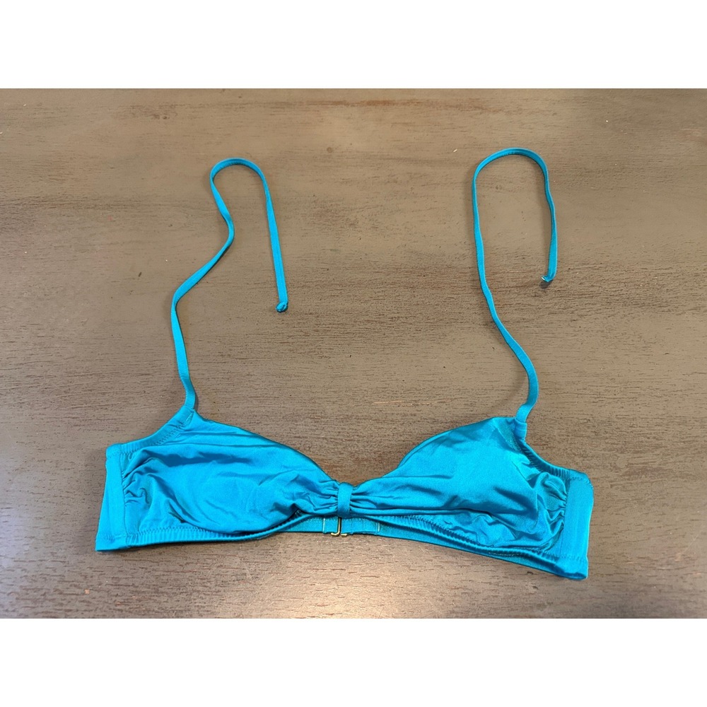 J. Crew Turquoise Blue Spaghetti Strap Bikini Top Small Swimwear